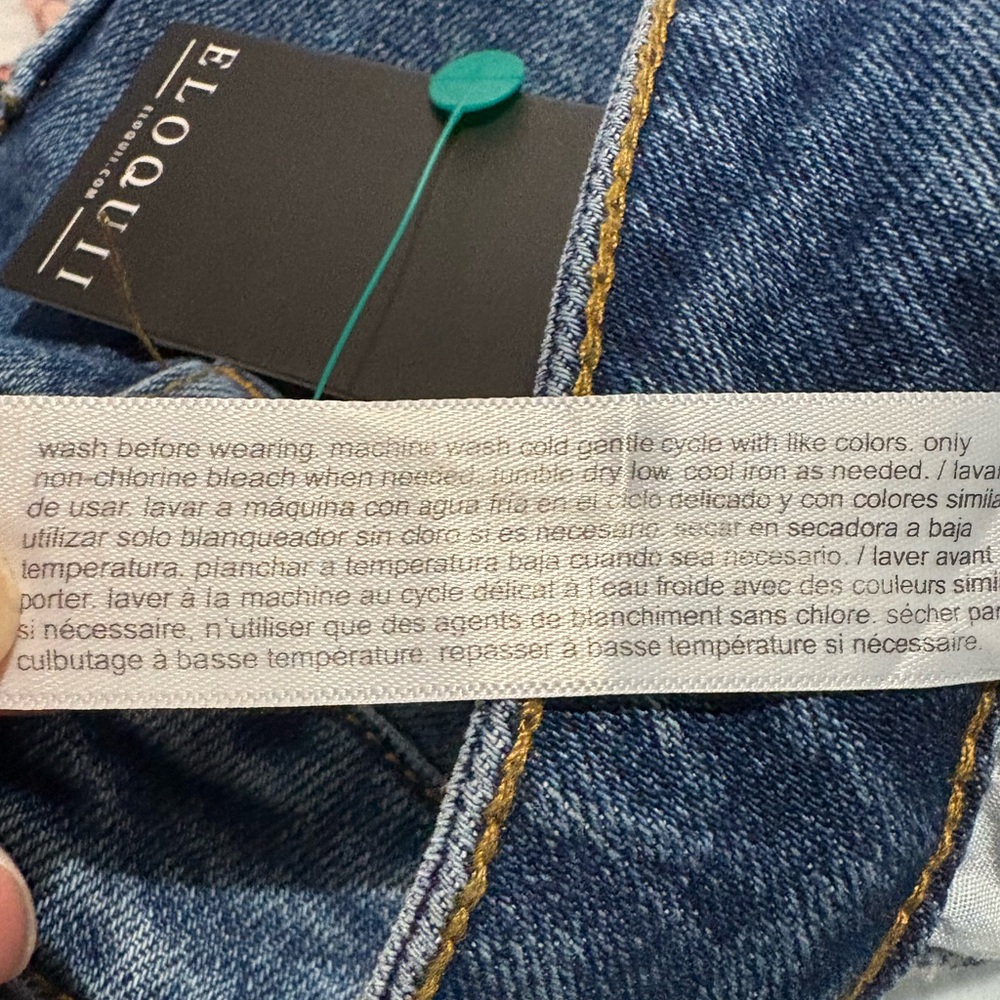 ELOQUII | Women's Blue Cropped Wide Leg Denim Jeans size 18 Stretch Cotton NEW - Picture 15 of 16